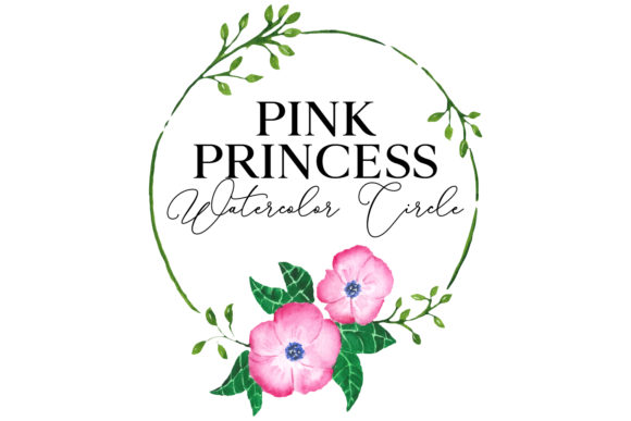 Charming Pink Princess Watercolor Circle Designs