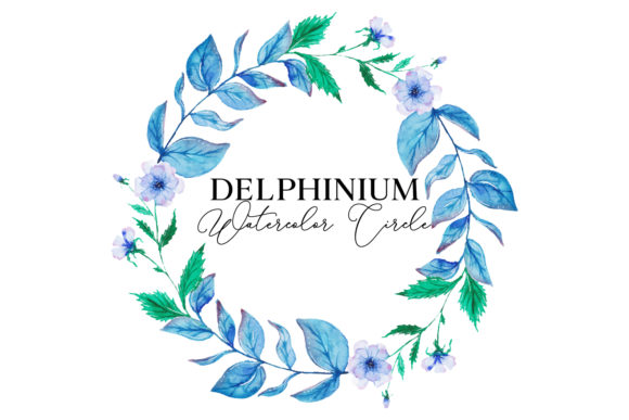 Delphinium Circle Watercolor: A Fresh Take on Modern Typography