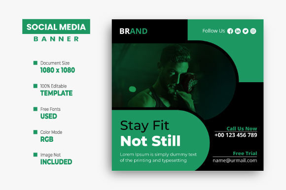 Elevate Your Brand with Fitness Sports Social Media Post Design