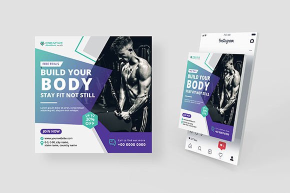Gym Fitness Social Media Post Banner Ads: A Powerful Tool for Business Promotion