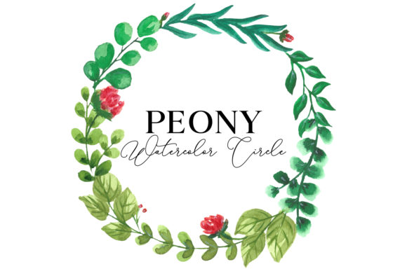Peony Watercolor Circle: A Versatile Design Asset