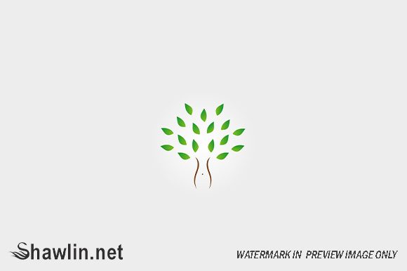Tree with Slim Figure Logo: A Symbol of Health and Organic Living